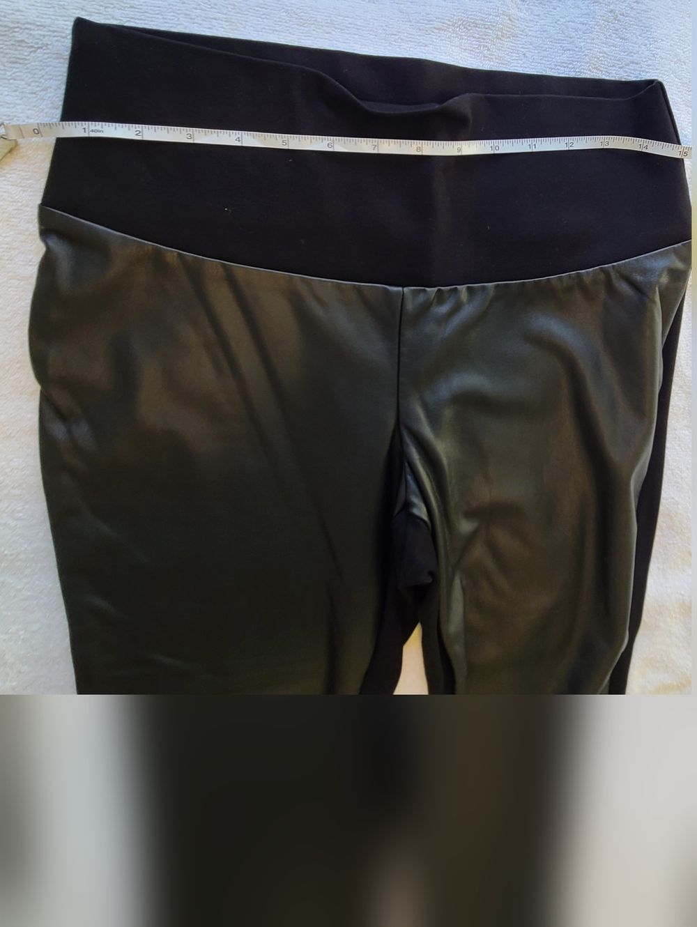 Stork&Babe Faux Leather Front Maternity Leggings Black Size M - Picture 4 of 8